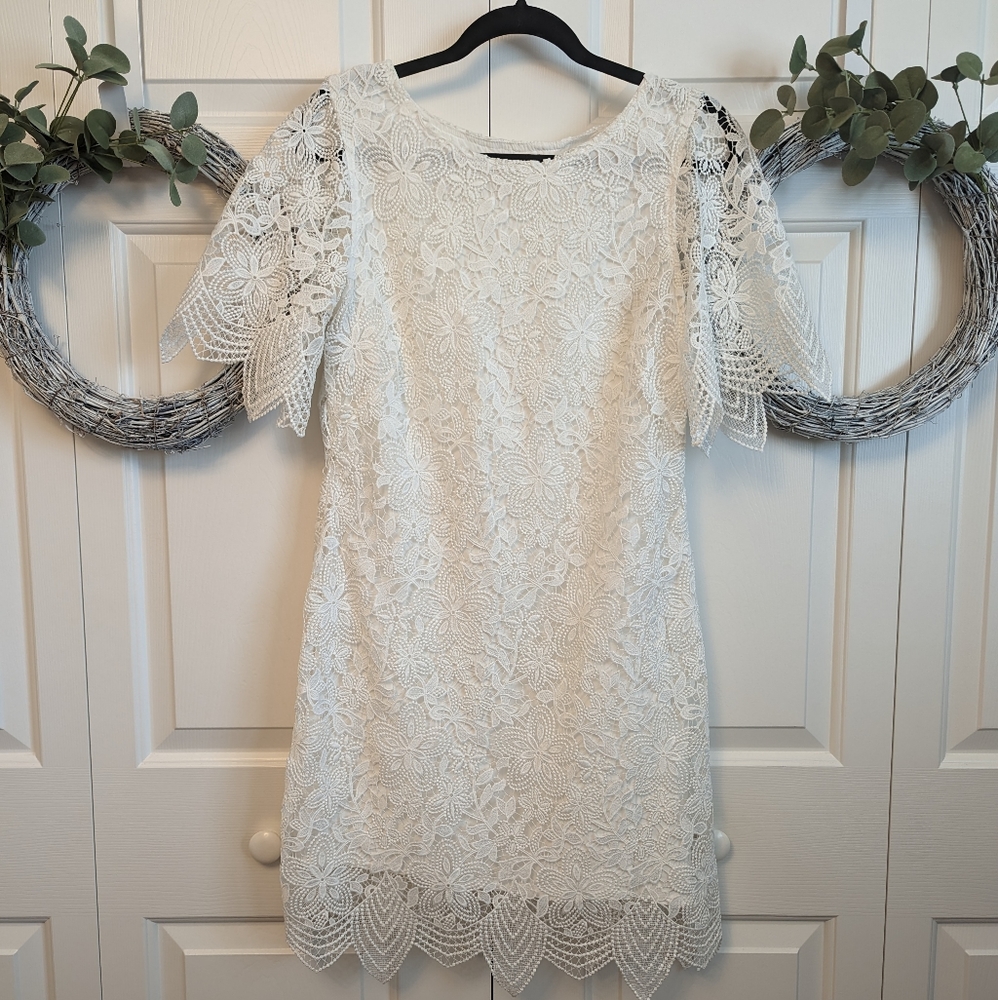 Anthropologie Lace White Dress